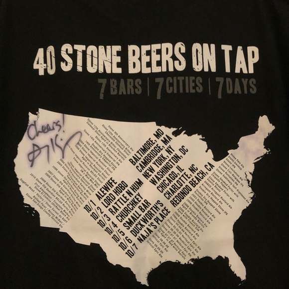 NWOT RARE, Signed Stone Brewing Tap Take-Over Black T-Shirt - Picture 5 of 6
